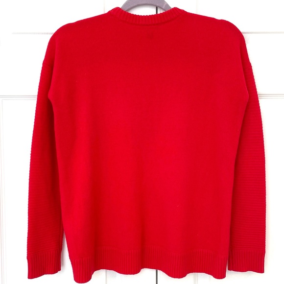 J. CREW Side Zippers Crew Neck Red Sweater XXS - Picture 2 of 7